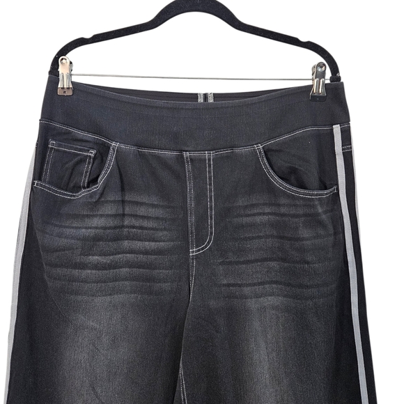 NWOT Halara Flex High Waisted Stripe Wide Leg Flowy Washed Casual Jeans - Picture 5 of 8